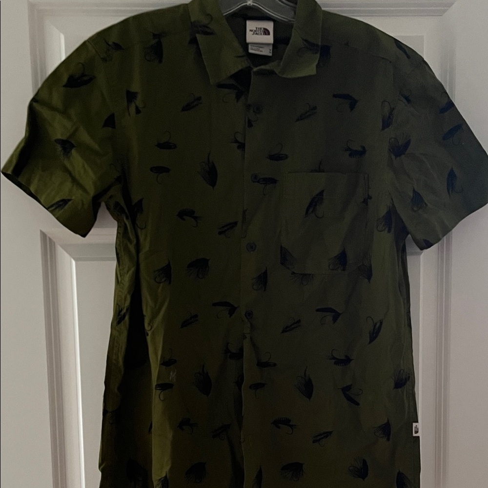 The North Face Men's Dark Green Patterned Shirt
